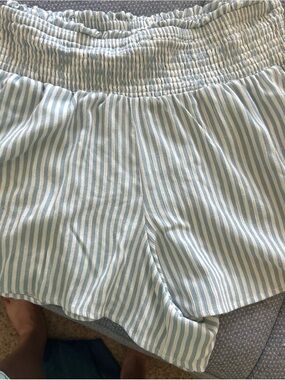 torrid Light Blue & White Striped High Waist Shorts